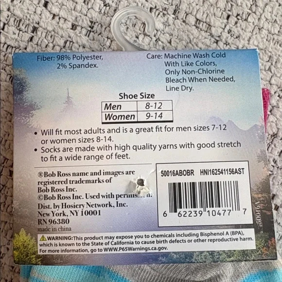 Bob Ross Socks Joy of Painting NWT Unisex - Picture 9 of 10